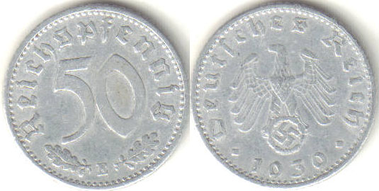 1939 E Germany 50 Pfennig A000400.